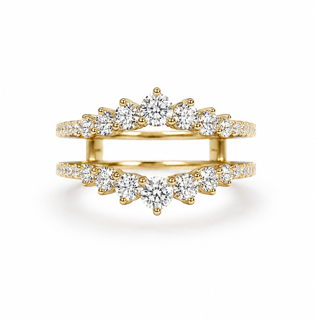 Leonora 0.75 Ct Round Diamond Ring Guard